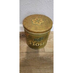Vintage 1977 Ballonoff  Fluffy Flour Tin Container Advertising Tin Can
